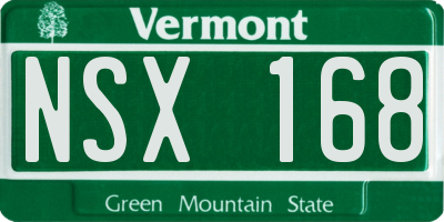VT license plate NSX168