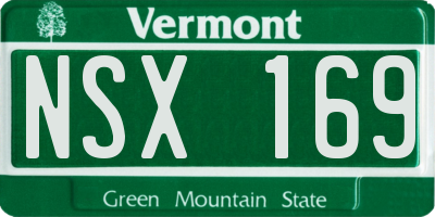 VT license plate NSX169