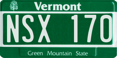 VT license plate NSX170