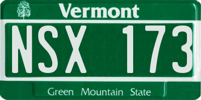 VT license plate NSX173