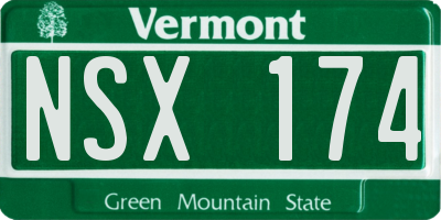 VT license plate NSX174