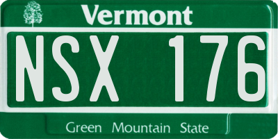 VT license plate NSX176