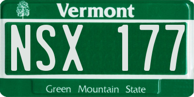 VT license plate NSX177