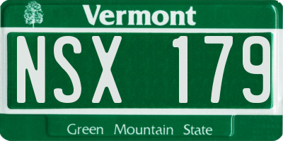 VT license plate NSX179