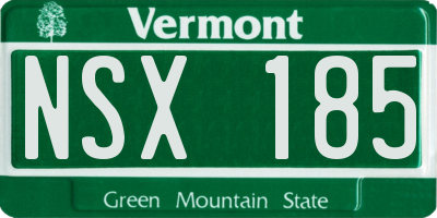 VT license plate NSX185