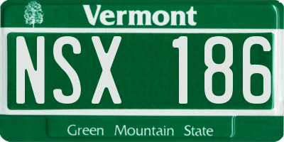 VT license plate NSX186