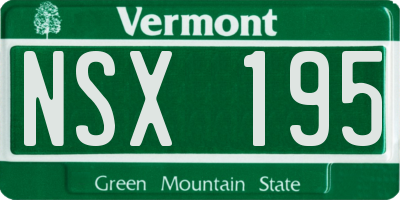 VT license plate NSX195