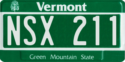 VT license plate NSX211