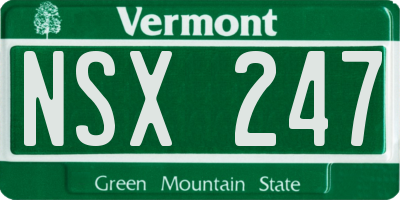 VT license plate NSX247