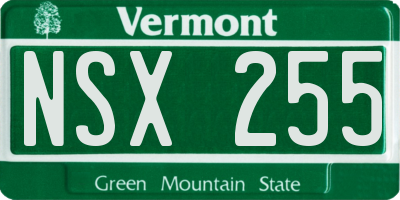 VT license plate NSX255