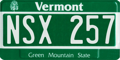 VT license plate NSX257