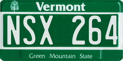 VT license plate NSX264