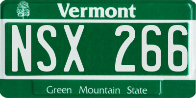 VT license plate NSX266