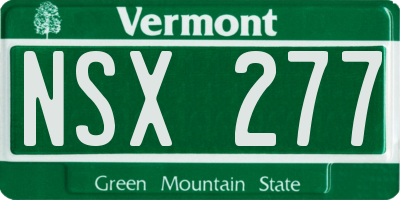 VT license plate NSX277