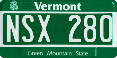 VT license plate NSX280