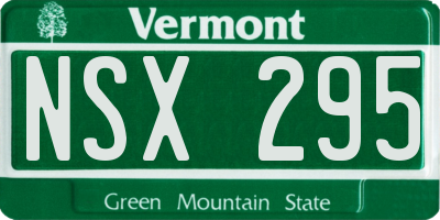 VT license plate NSX295