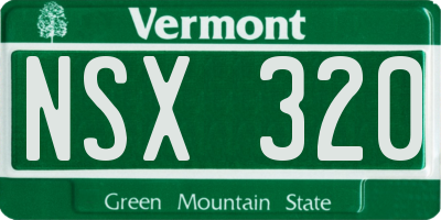 VT license plate NSX320