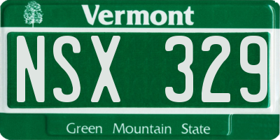 VT license plate NSX329