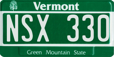 VT license plate NSX330