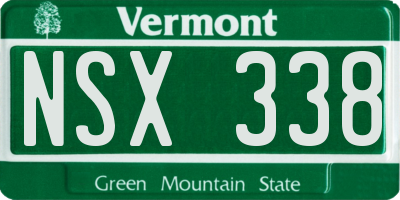 VT license plate NSX338