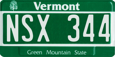 VT license plate NSX344