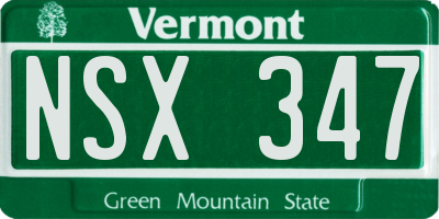 VT license plate NSX347