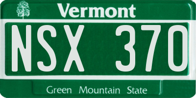 VT license plate NSX370