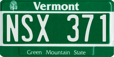 VT license plate NSX371