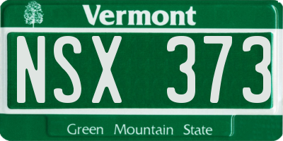 VT license plate NSX373