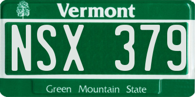 VT license plate NSX379