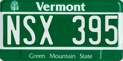 VT license plate NSX395
