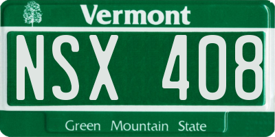 VT license plate NSX408