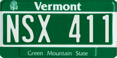 VT license plate NSX411
