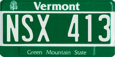 VT license plate NSX413