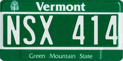VT license plate NSX414