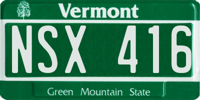 VT license plate NSX416