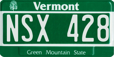 VT license plate NSX428
