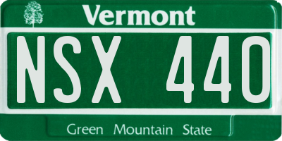 VT license plate NSX440