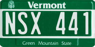 VT license plate NSX441