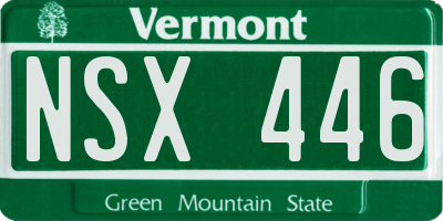 VT license plate NSX446