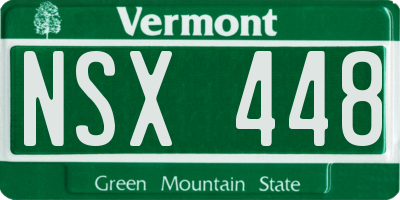 VT license plate NSX448