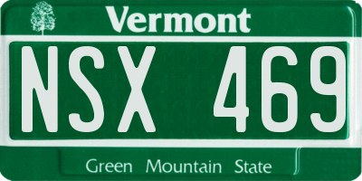 VT license plate NSX469