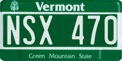 VT license plate NSX470