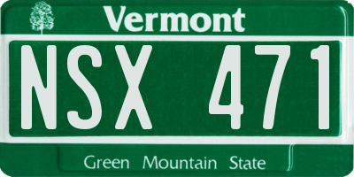 VT license plate NSX471