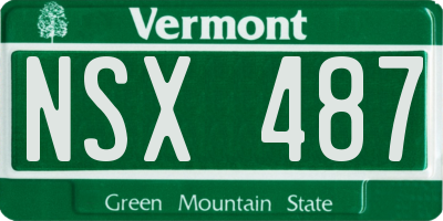 VT license plate NSX487