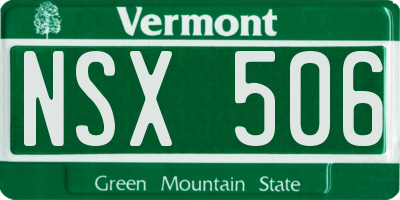 VT license plate NSX506