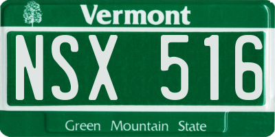 VT license plate NSX516