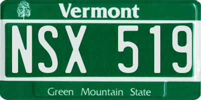VT license plate NSX519