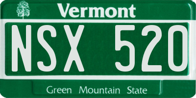 VT license plate NSX520