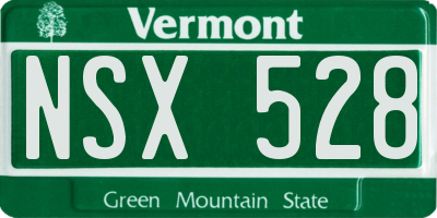 VT license plate NSX528